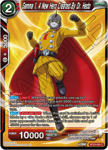 Gamma 1, A New Hero Created By Dr. Hedo (BT22-020) [Critical Blow]