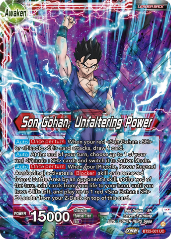 Son Gohan // Son Gohan, Unfaltering Power (BT22-001) [Critical Blow]