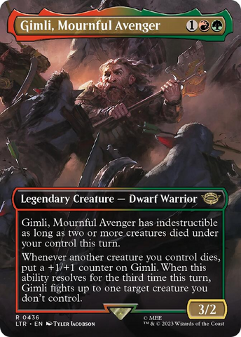 Gimli, Mournful Avenger (Borderless Alternate Art) [The Lord of the Rings: Tales of Middle-Earth]